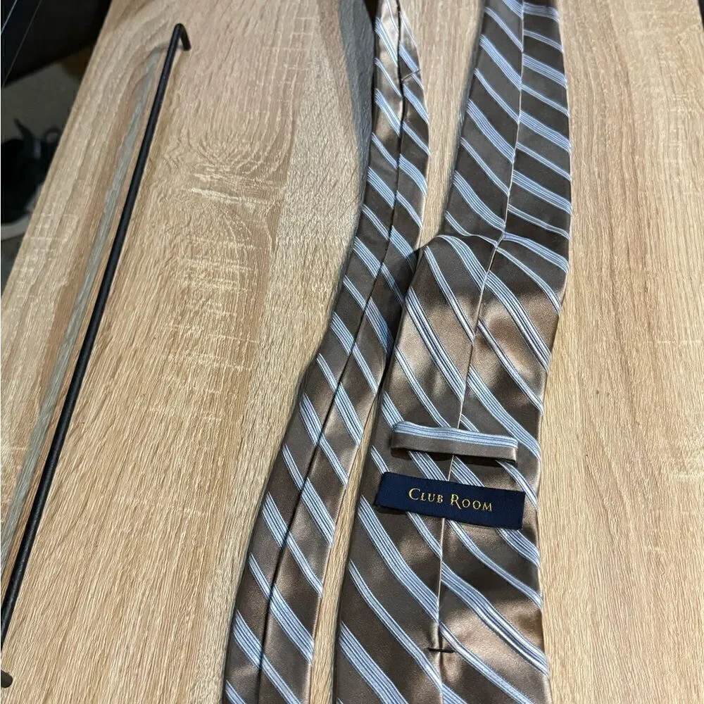 MSRP‎ $55 Club Room Men's Classic Stripe Tie Brown